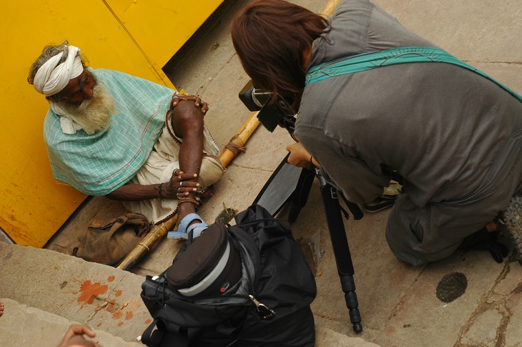Varanasi, sesja fotograficzna z Sadhu (Indie 2008, lato, część pierwsza)